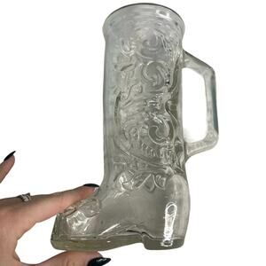 UNBRANDED Cowgirl Cowboy‎ Boot Country Drinking Glass Clear Cute Novelty